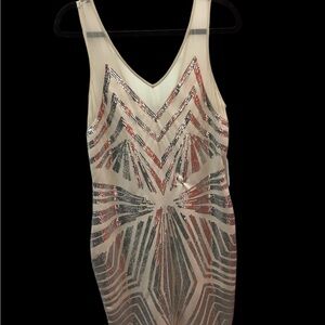 Sequin Geometric Pattern Dress